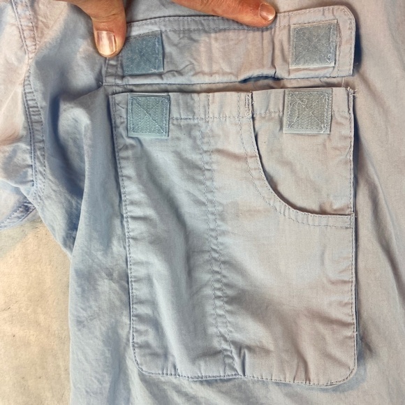 Hook & Tackle Fishing Gear Short Sleeve Vented Cotton Shirt Sz L Multi-pocket - Picture 4 of 13